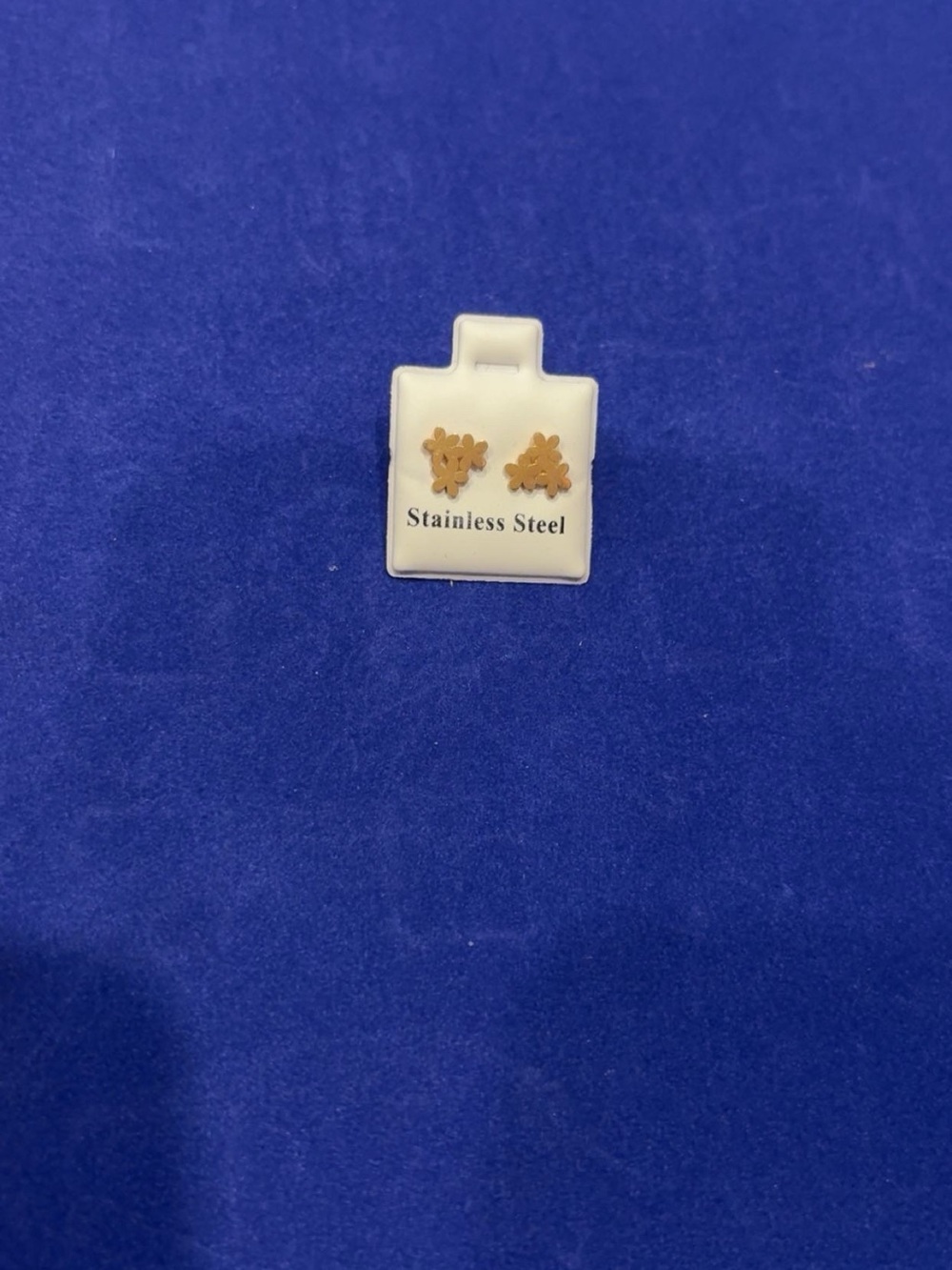 Gold-Tone Stainless Steel Floral Stud Earrings